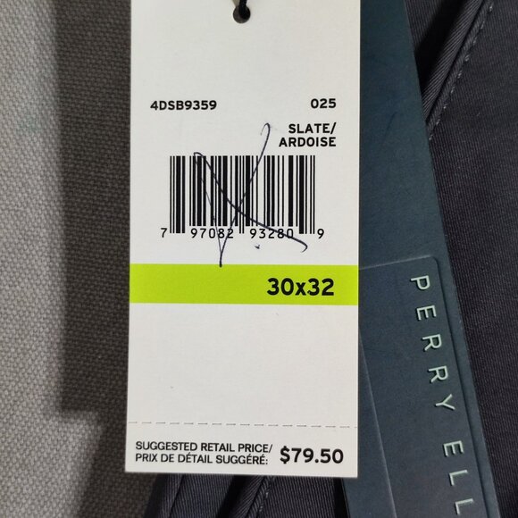 NWT Perry Ellis cargo pants men's size 30X32 grey colour slim fit flex stretch - Picture 10 of 13